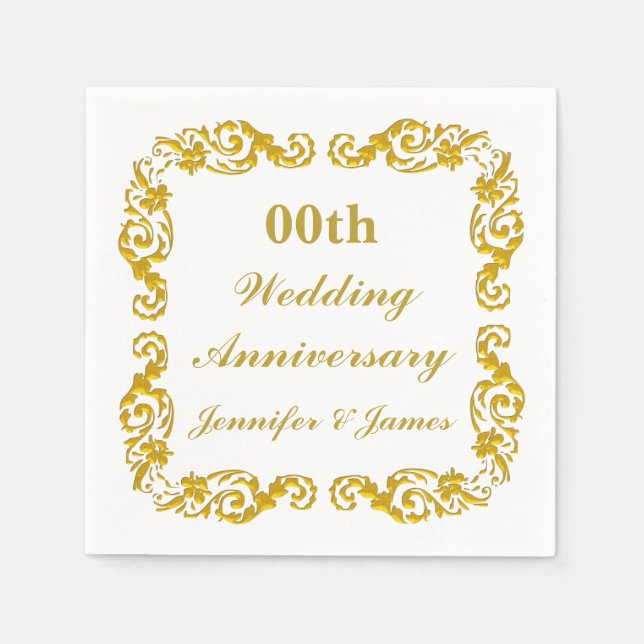 Personalisierter Hochzeitstag Napkin Serviette (Vorderseite)
