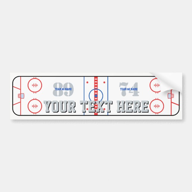 Personalisierter Hockey-Eisbahnen-Diagramm-Entwurf Autoaufkleber (Vorne)