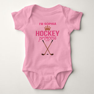 Personalisierter Hockey-Prinzessin Baby Mädchen Na Strampler
