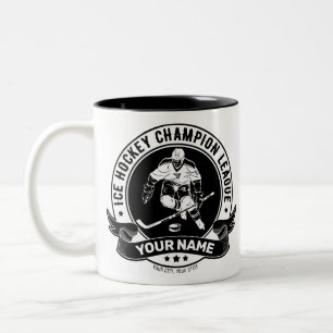 Personalisierter Hockey-Spieler-Eislaufbahn-Team-A Zweifarbige Tasse