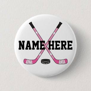 Personalisierter Hockey-Spieler-Name für Mädchen R Button