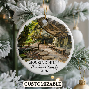 Personalisierter Hocking Hills State Park, Benutze Keramik Ornament