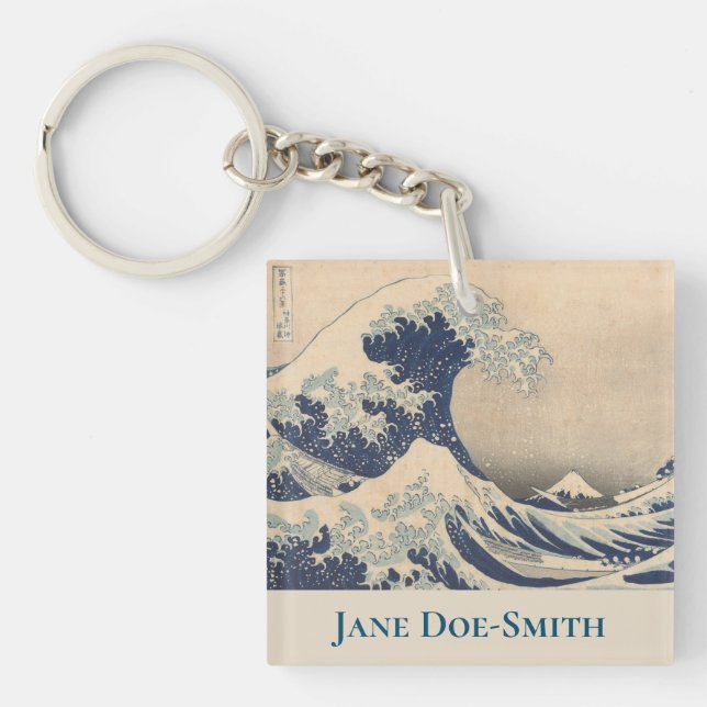 Personalisierter Hokusai Acrylic Schlüsselanhänger (Vorderseite)