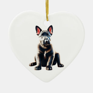Personalisierter holländischer Schäferwelpen Keramik Ornament