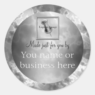 Personalisierter Holzkohlemarmor Runder Aufkleber