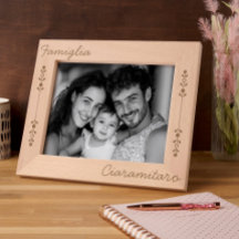 Personalisierter Holzrahmen Famiglia - Familiennam