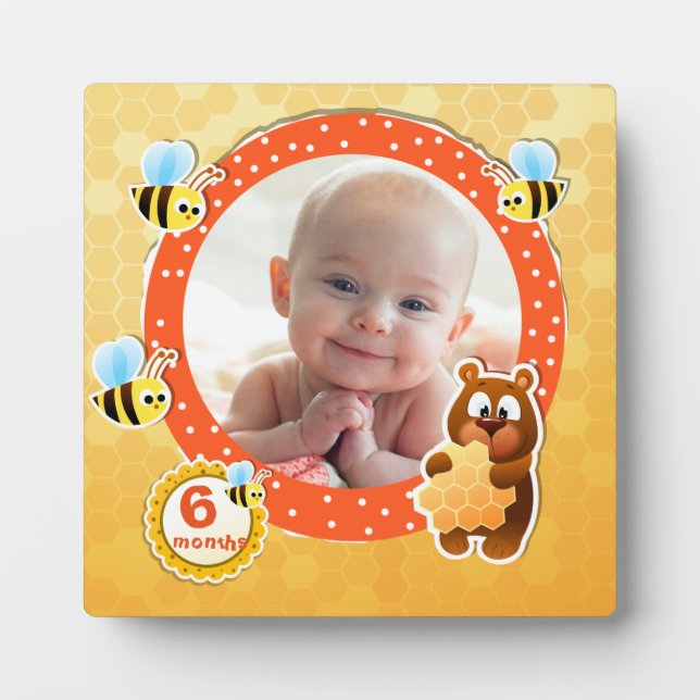 Personalisierter Honigbienengebirge Babyrahmen für Fotoplatte (Vorderseite)