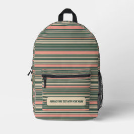 Personalisierter horizontaler Streifenrucksack Bedruckter Rucksack