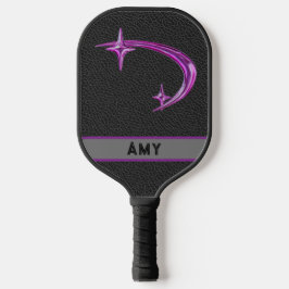 Personalisierter Hot Pink Metallic Star Pickleball Schläger