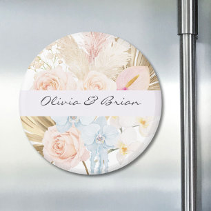 Personalisierter hübscher tropischer Blumenstrauß Magnet