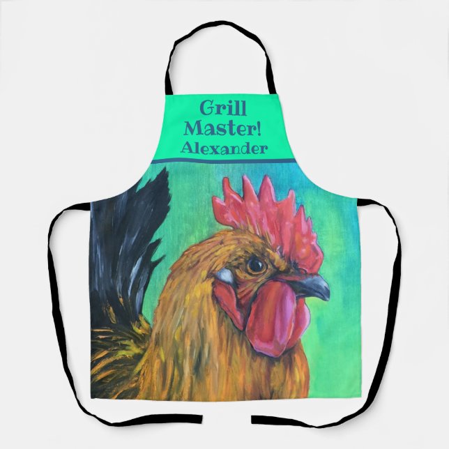 Personalisierter Hühnergrill Schürze (Vorderseite)