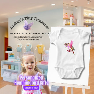 Personalisierter Hummingbird Baby Bodysuit Strampler