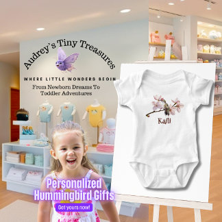 Personalisierter Hummingbird Baby Bodysuit Strampler