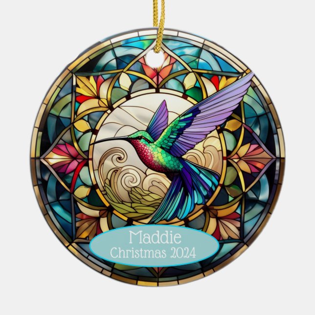 Personalisierter Hummingbird-Ornament Keramik Ornament (Vorne)