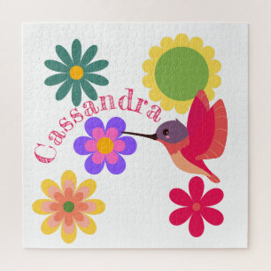 Personalisierter Hummingvogel und Blume