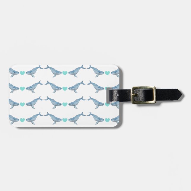 Personalisierter Humpback Whale Gepäckträger Gepäckanhänger (Vorderseite horizontal)