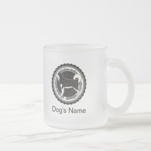 Personalisierter Hund Alaskan Malamute mit Hundena Mattglastasse (Rechts)
