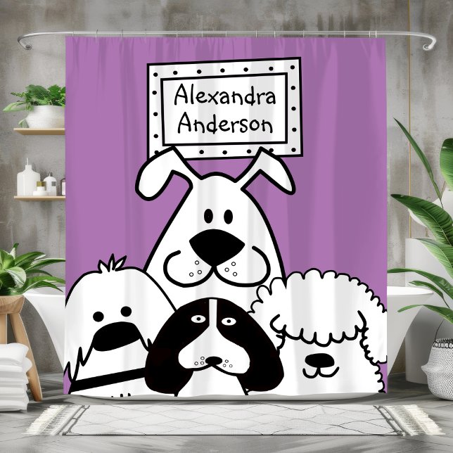 Personalisierter Hund Duschvorhang (Personalized Dog Lover's Shower Curtain)