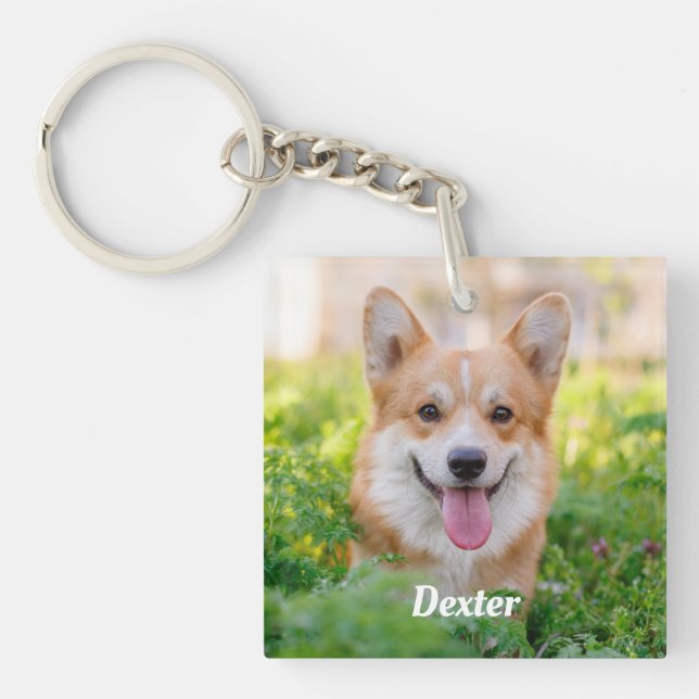 Personalisierter Hund Foto für Haustiere Lover Kee Schlüsselanhänger (Vorderseite)