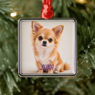 Personalisierter Hund-Foto-Metallschmuck Ornament Aus Metall