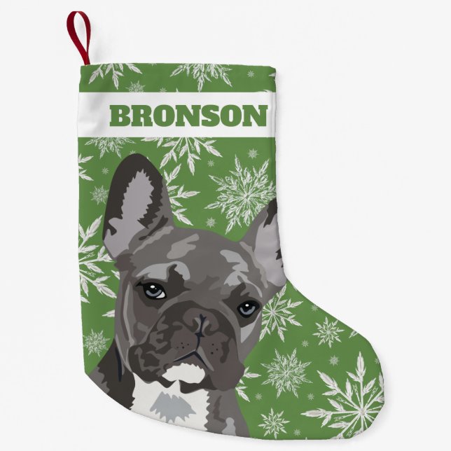 Personalisierter Hund| Französisches Bulldog - Ges Kleiner Weihnachtsstrumpf (Vorderseite)