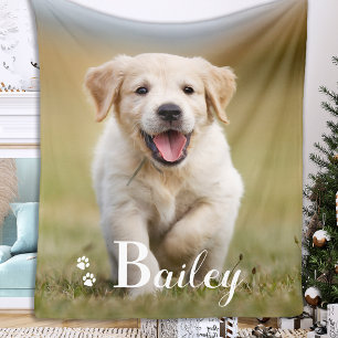 Personalisierter Hund Golden Retriever Foto Fleecedecke