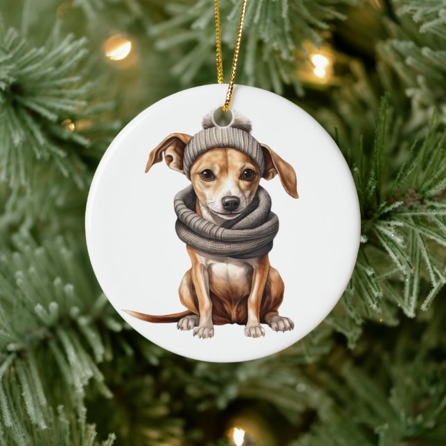Personalisierter Hund Keramik Ornament (Baum)