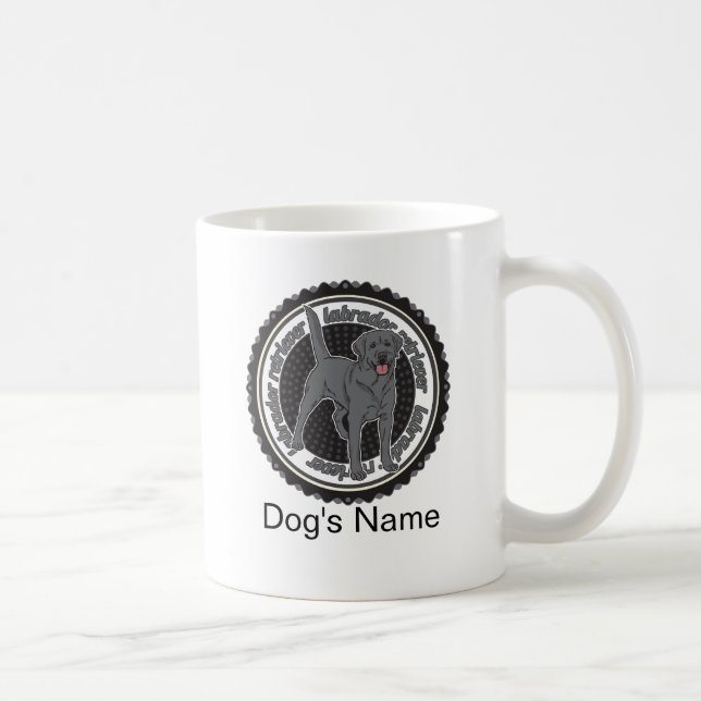 Personalisierter Hund Labrador Retriever mit Name Kaffeetasse (Rechts)
