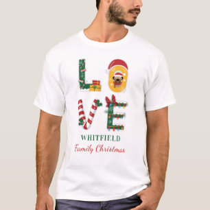 Personalisierter Hund LIEBE Weihnachtsmatte T-Shirt