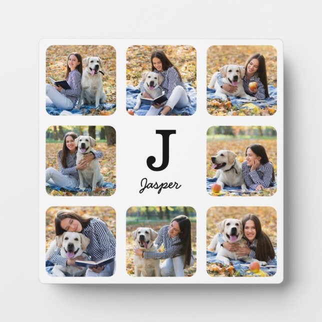 Personalisierter Hund Lover FotoCollage Fotoplatte (Vorderseite)