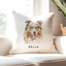 Personalisierter Hund Lover Wasserfarbe Dog Mama G Kissen