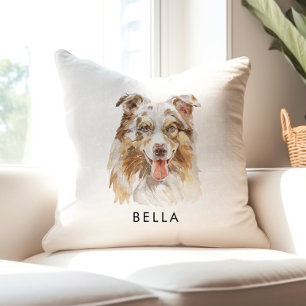 Personalisierter Hund Lover Wasserfarbe Dog Mama G Kissen