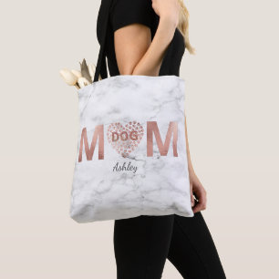 Personalisierter Hund Mama Rose Gold Paw Prints He Tasche