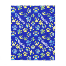 Personalisierter Hund mit blauen Paws