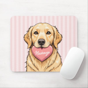 Personalisierter Hund mit Herz Frohen Valentinstag Mousepad