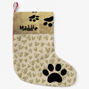 Personalisierter Hund mit Herz und Pflaster drucke Kleiner Weihnachtsstrumpf