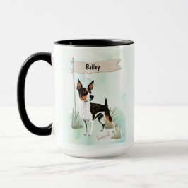 Personalisierter Hund Ratt Terrier Wasserfarbe Tasse