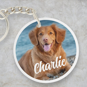 Personalisierter Hund über zwei Foto Haustier Keep Schlüsselanhänger