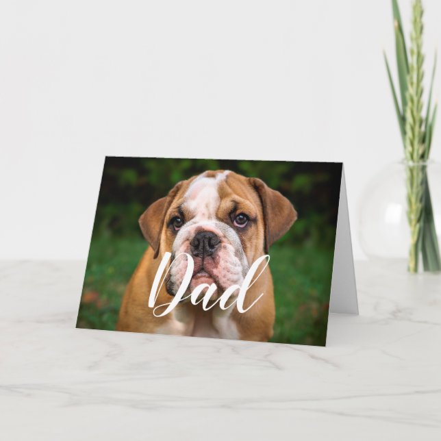 Personalisierter Hund Vater Funny Foto Happy Vathe Karte (Vorderseite)