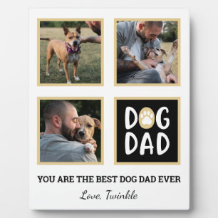 Personalisierter Hund Vater Paw Drucken Drei Foto Fotoplatte