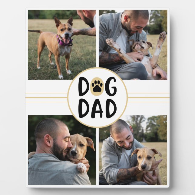 Personalisierter Hund Vater Vier Foto Fotoplatte (Vorderseite)