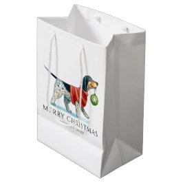 Personalisierter Hund Wasserfarben Weihnachten Mittlere Geschenktüte