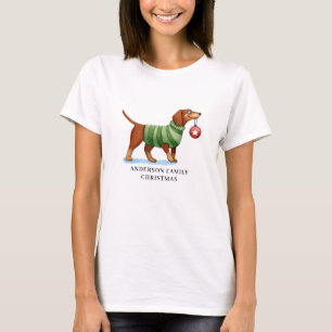 Personalisierter Hund Wasserfarben Weihnachten T-Shirt