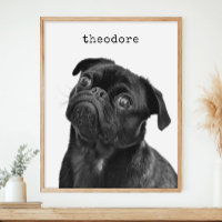 Personalisierter Hunde Foto Name Minimalistische W