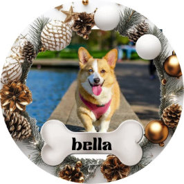 Personalisierter Hunde-Weihnachtsschmuck Keramik Ornament