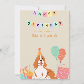 personalisierter Hundegeburt Einladung