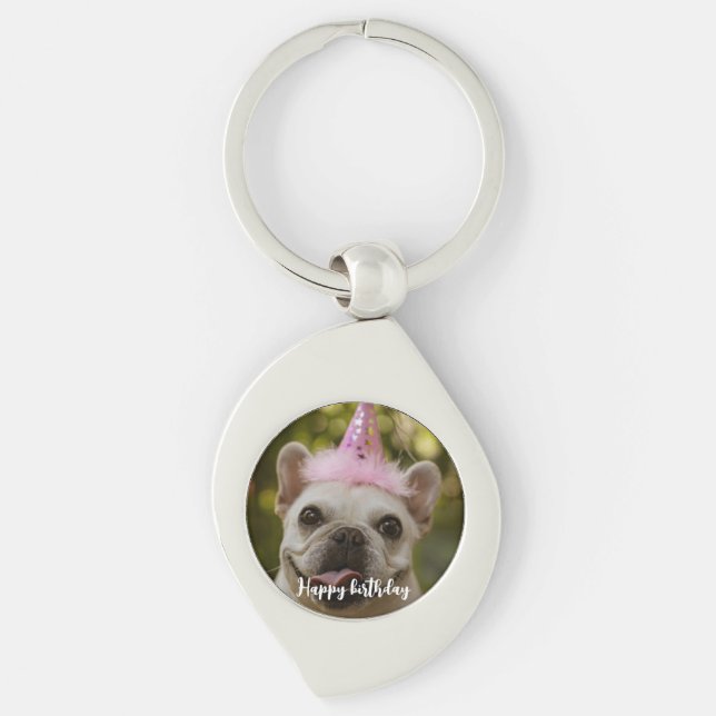 Personalisierter Hundegeburt Schlüsselanhänger (Vorderseite)