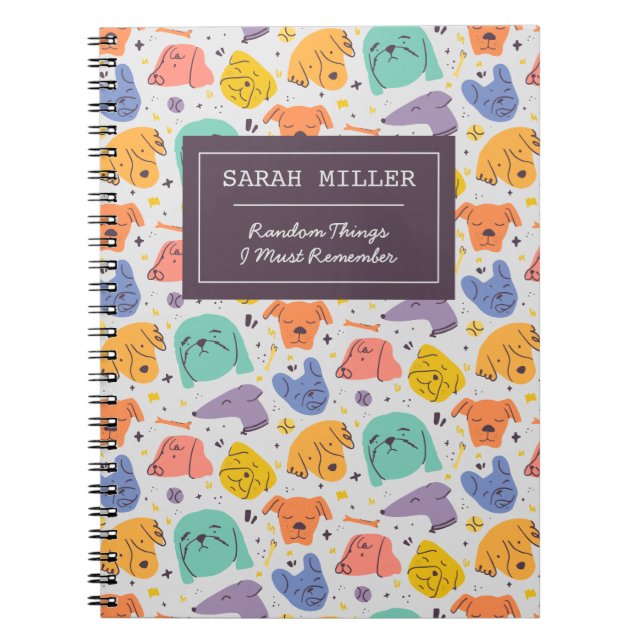 Personalisierter Hundegestänge Doodle Muster Hunde Notizblock (Vorderseite)