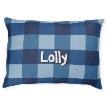Personalisierter Hundehund in Blue Gingham