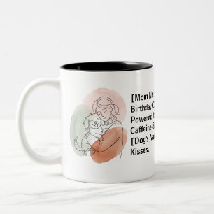 Personalisierter Hundemama-Kaffeebecher zum Geburt Zweifarbige Tasse